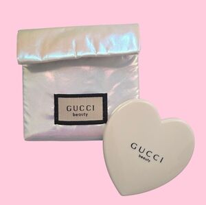 Gucci Beauty Heart Compact Mirror with Iridescent Pouch - New